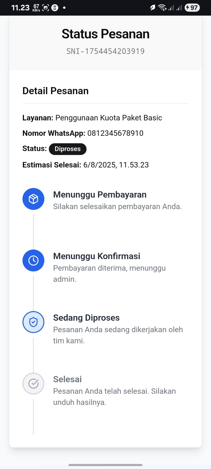 Order Status Mobile